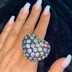 Rhinestone heart ring